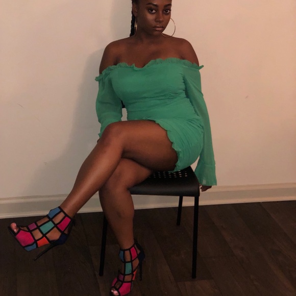 Fun Sexy Green Going Out Mini Dress - Picture 3 of 6